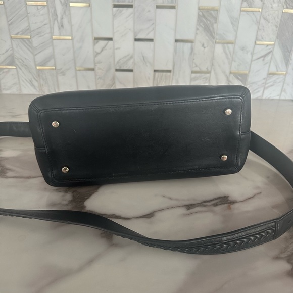 Kate Spade black leather dome satchel purse. - Picture 4 of 5